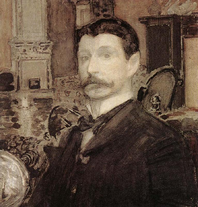 Mikhail Vrubel Self-Portrait with a shell oil painting image